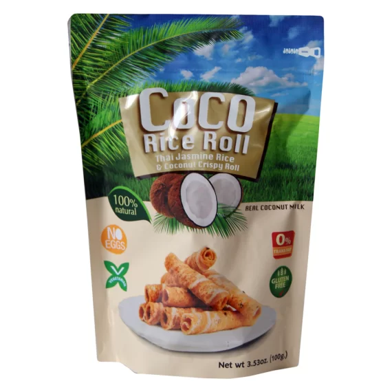 COCO RICE ROLL COCONUT FLAVOUR GLUTEN FREE 100GR